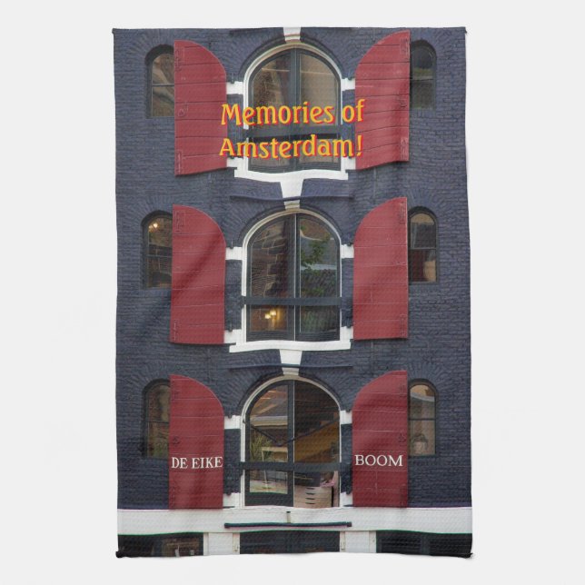 Paño De Cocina Recuerdos de Ámsterdam, el roble, el boom de De Ei (Vertical)