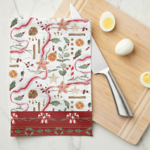 Paño De Cocina Recuerdos de hornear Navidades Cookies Red Waterco