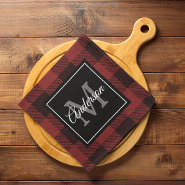 Paño De Cocina Red Buffalo Plaid | Personal Inicial | Regalo