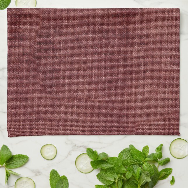 Paño De Cocina Red Faux Linen (aspecto de lino) (Doblado)
