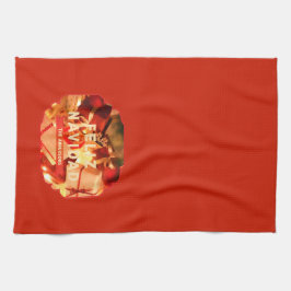 Paño De Cocina Red Gold Family Nombre Elegantes Navidades Español