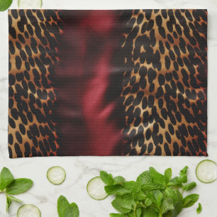 Paño De Cocina Red Gold Faux Southwest Cowgirl Piel de vaca