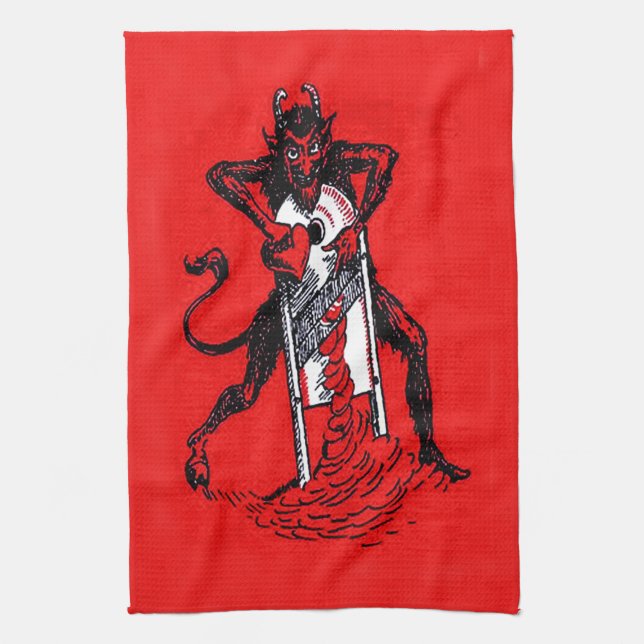 Paño De Cocina Red Krampus Slicing Heartbreaker (Vertical)