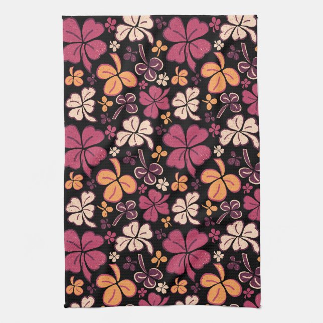 Paño De Cocina Red Lucky Shamrock Clover St. Patrick's Day (Vertical)