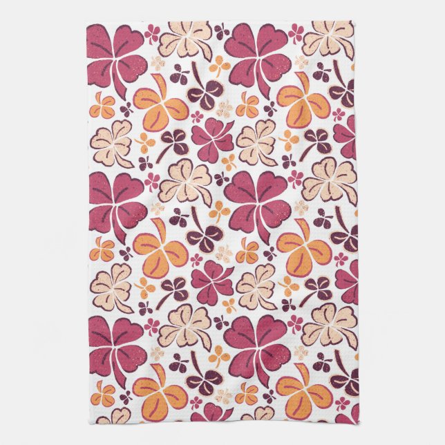 Paño De Cocina Red Lucky Shamrock Clover St. Patrick's Day Kitche (Vertical)