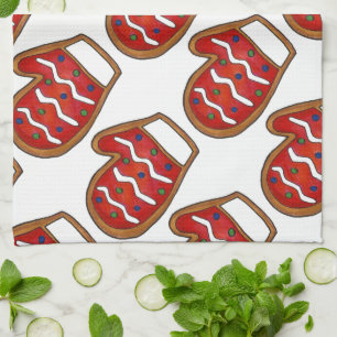 Paño De Cocina Red Mitten Navidades Cocina Azucarera Holiday Baki