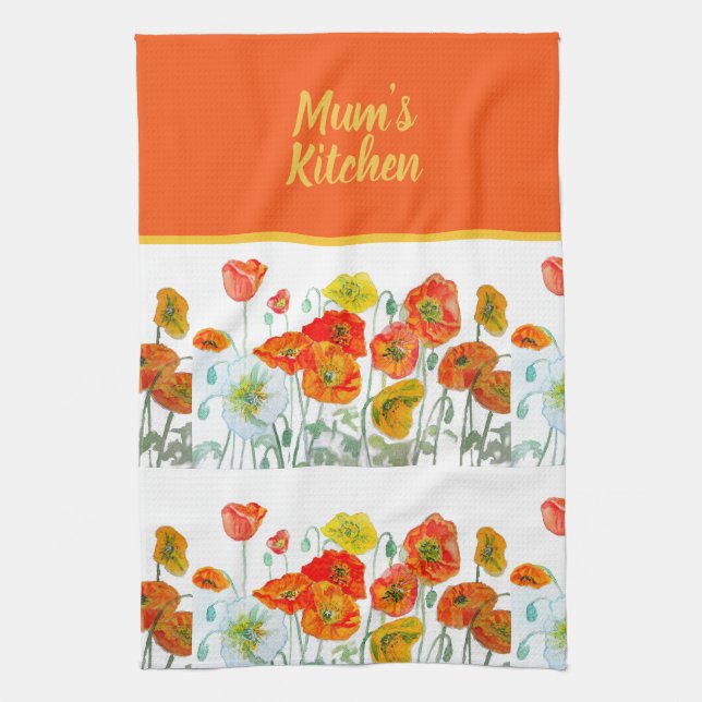 Paño De Cocina Red Orange Yellow Poppy Flowers Poppies Flower (Vertical)
