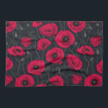 Paño De Cocina Red Poppies<br><div class="desc">Flores de amapola,  pintadas a mano en Photoshop,  patrón sin fisuras.</div>