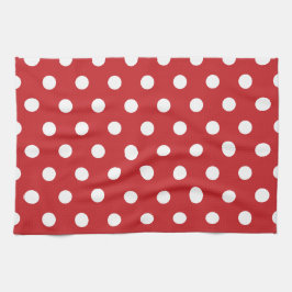 Paño De Cocina Red with Solid White Dot Style