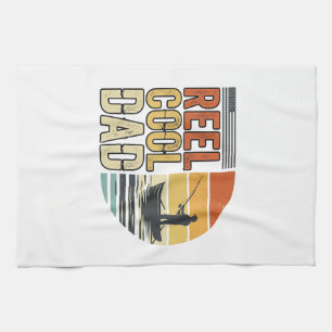 Paño De Cocina Reel Cool Dad Diseño de camiseta de pesca vintage_