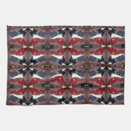 Paño De Cocina Reflejar imagen generando forma repetida, sobre bl