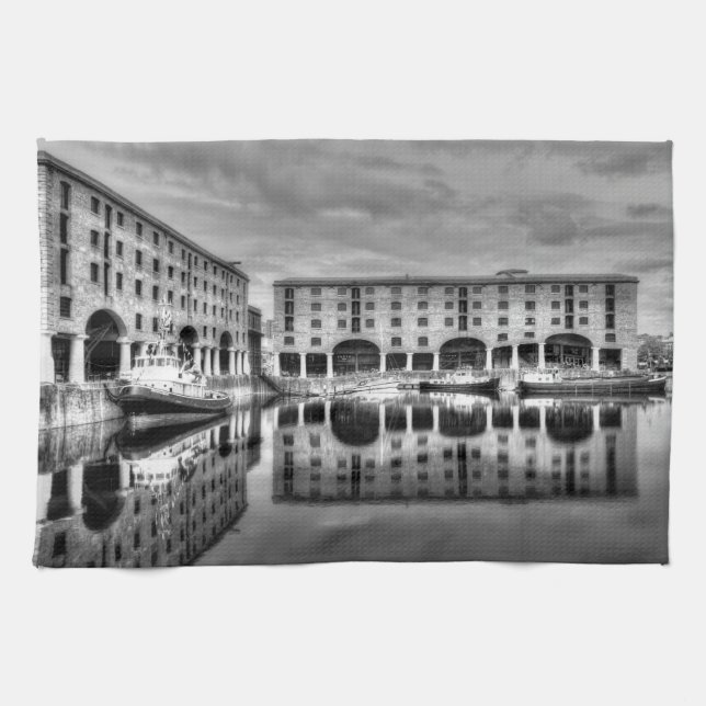 Paño De Cocina Reflexiones del Liverpool de Albert Dock (Horizontal)