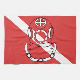 PAÑO DE COCINA REGALO BLANCO ROJO DE LA BANDERA DE LOS BUCEADORES