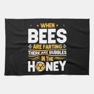 Paño De Cocina Regalo de apicultor Cuando las abejas están flat