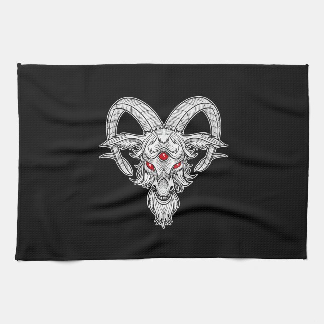 Paño De Cocina Regalo de Blackcraft Guay Baphomet Black Goat Sata (Horizontal)