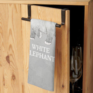 Paño De Cocina Regalo de broma elefante blanco