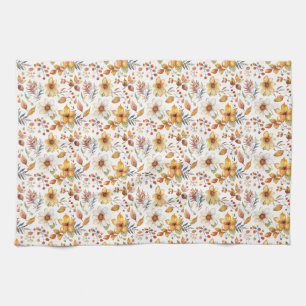 Paño De Cocina Regalo de Cumpleaños Floral Otoñal Acuarela