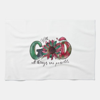 Paño De Cocina Regalo de Navidad con Dios Todas las cosas son pos