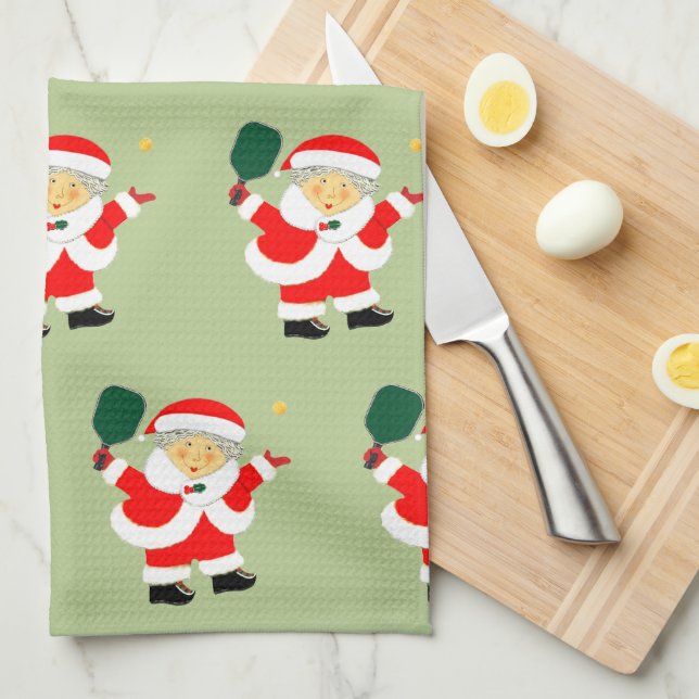 Paño De Cocina Regalo de Navidad de Pickleball (Doblado Cuarto)