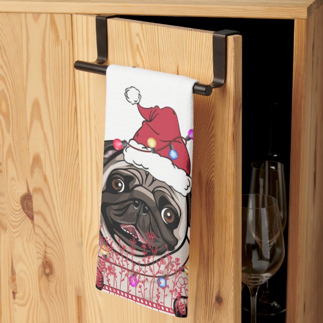 Paño De Cocina Regalo de Navidades personalizados de Bulldog brit (Pliegue de tercios)