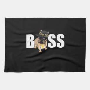 Paño De Cocina Regalo de perro Bulldog francés Thug Life