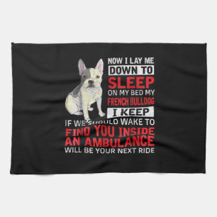 Paño De Cocina Regalo de perro   Me Dormí En Mi Cama Mi Bulldog F