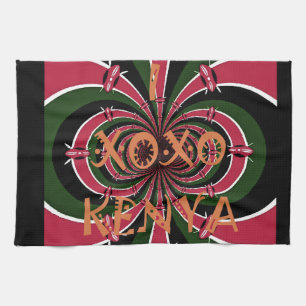 Paño De Cocina Regalo de viaje keniano - Diseño de abrazos y beso