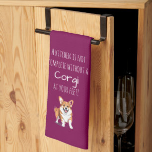 Paño De Cocina Regalo para amantes de perros Corgi adorable con e