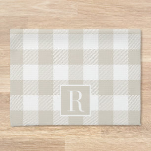 Paño De Cocina Regalo personalizado inicial de cuadros de búfalo 