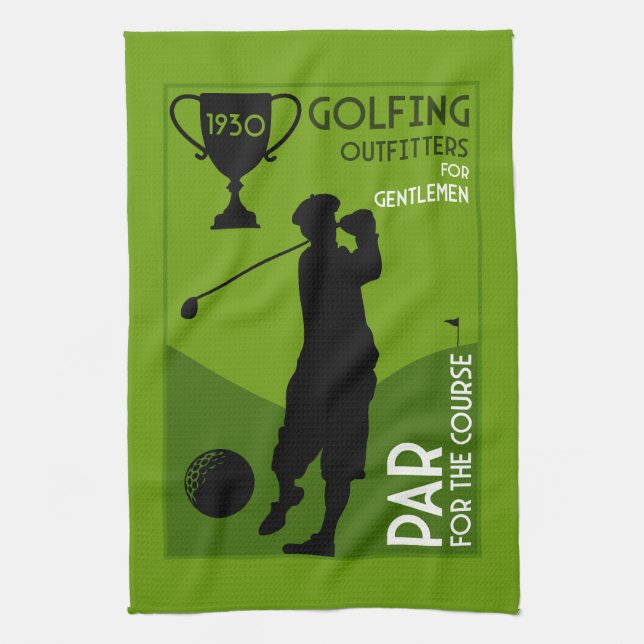 Paño De Cocina Regalo único de golf de época (Vertical)