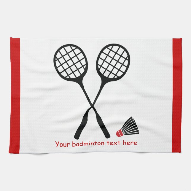 Paño De Cocina Regalos de bádminton, personalizado de racquet y d (Horizontal)