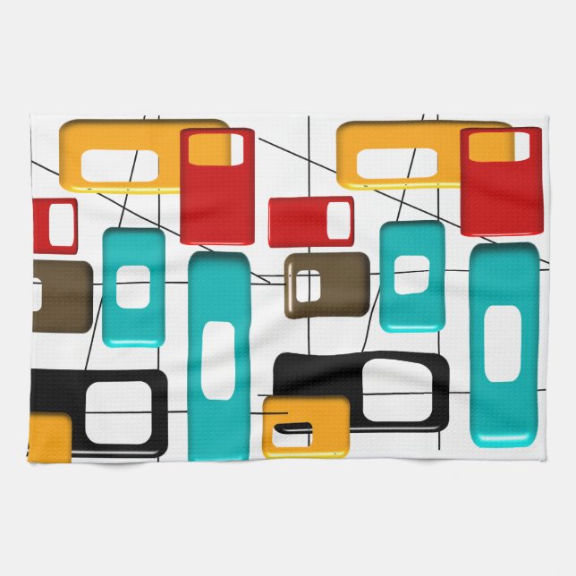 Paño De Cocina Regalos de diseño geométrico moderno de mediados d (Horizontal)