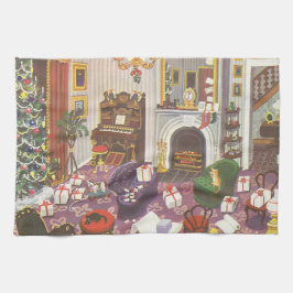 Paño De Cocina Regalos de envoltorios de Navidad vintage en la sa