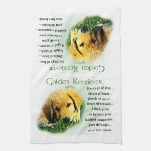 Paño De Cocina Regalos de Patrimonio de Cachorro de Golden Retrie