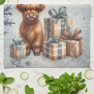 Paño De Cocina Regalos de Vaca de las Tierras Altas de Invierno A