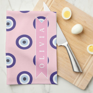 Paño De Cocina Regalos Personalizados con Patrón de Ojo Malo Rosa