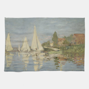 Paño De Cocina Regatas en Argenteuil, pintura al óleo, Claude Mon