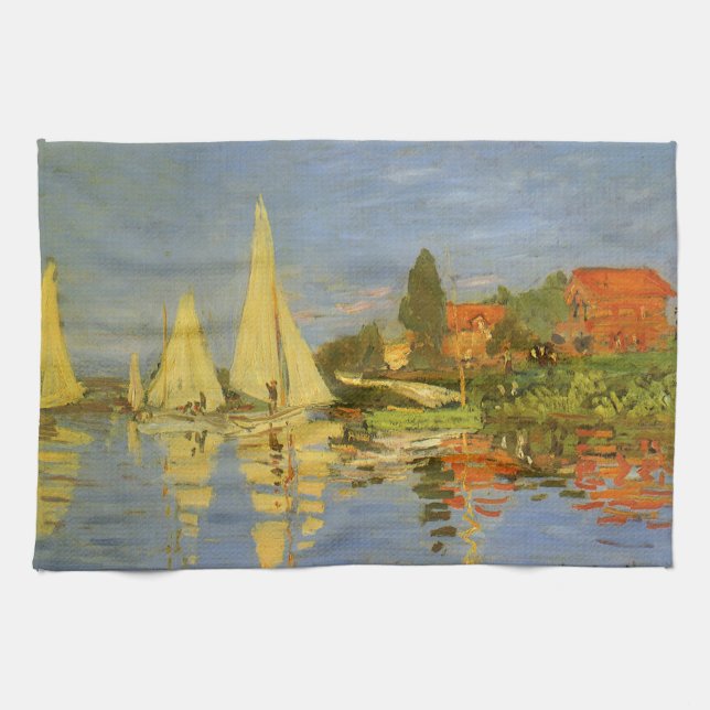 Paño De Cocina Regatta en Argenteuil por Claude Monet (Horizontal)