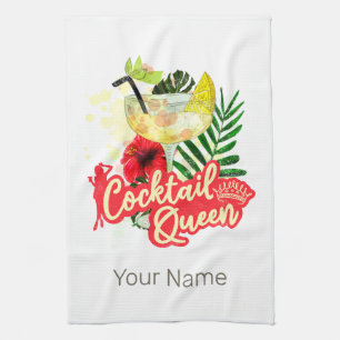 Paño De Cocina Reina Cóctel Gallina Vintage Fiesta de Despedida d