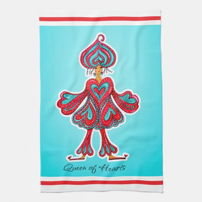 Paño De Cocina Reina de Corazones  (Vertical)