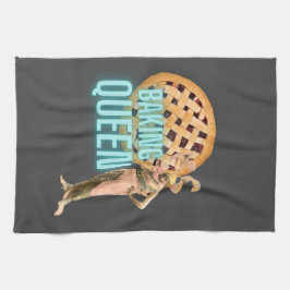 Paño De Cocina Reina de hornear de cosecha de vintage en gris