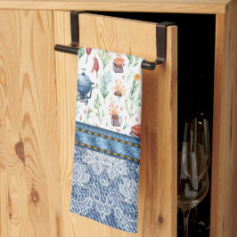 Paño De Cocina Reina del denim colorido de las mujeres asador, en