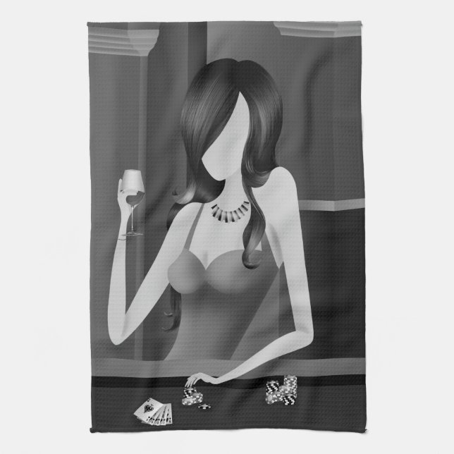 Paño De Cocina Reina del juego - Casino de Las Vegas (Vertical)