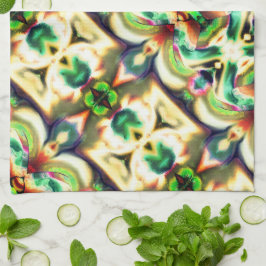 Paño De Cocina Relación verde y colorida con un estilo de cristal