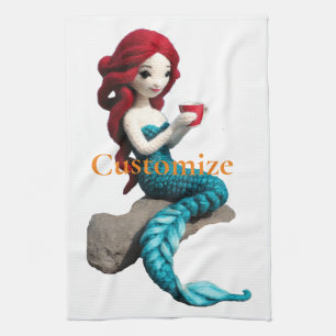 Paño De Cocina Relajación De Sirena Con Bebida Thunder_Cove