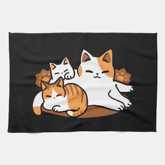 Paño De Cocina Relajando el arte del gato - 'Días de furor perezo (Horizontal)