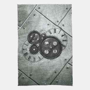 Paño De Cocina Relojes y engranajes de Steampunk del Grunge
