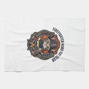 Paño De Cocina Remera gráfica de gato héroe bombero - Bombero