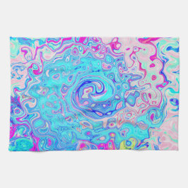 Paño De Cocina Remolino azul huevo de Robin abstracto retro genia