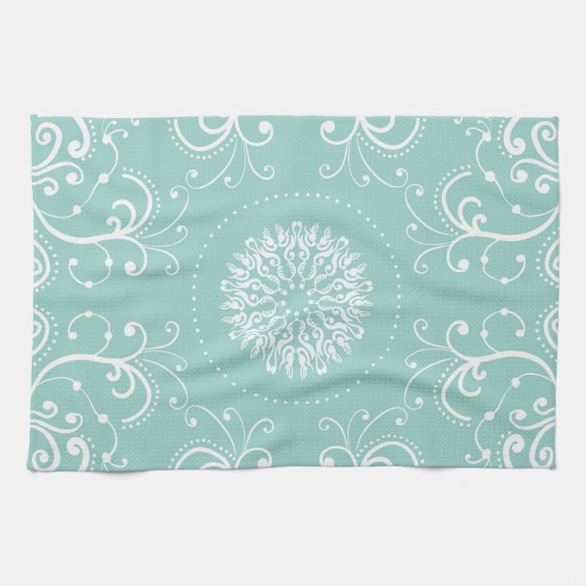 Paño De Cocina Remolino de Seafoam (Horizontal)
